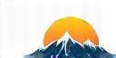 Czech Adventure Travels logo, mountain silhouette with sunrise